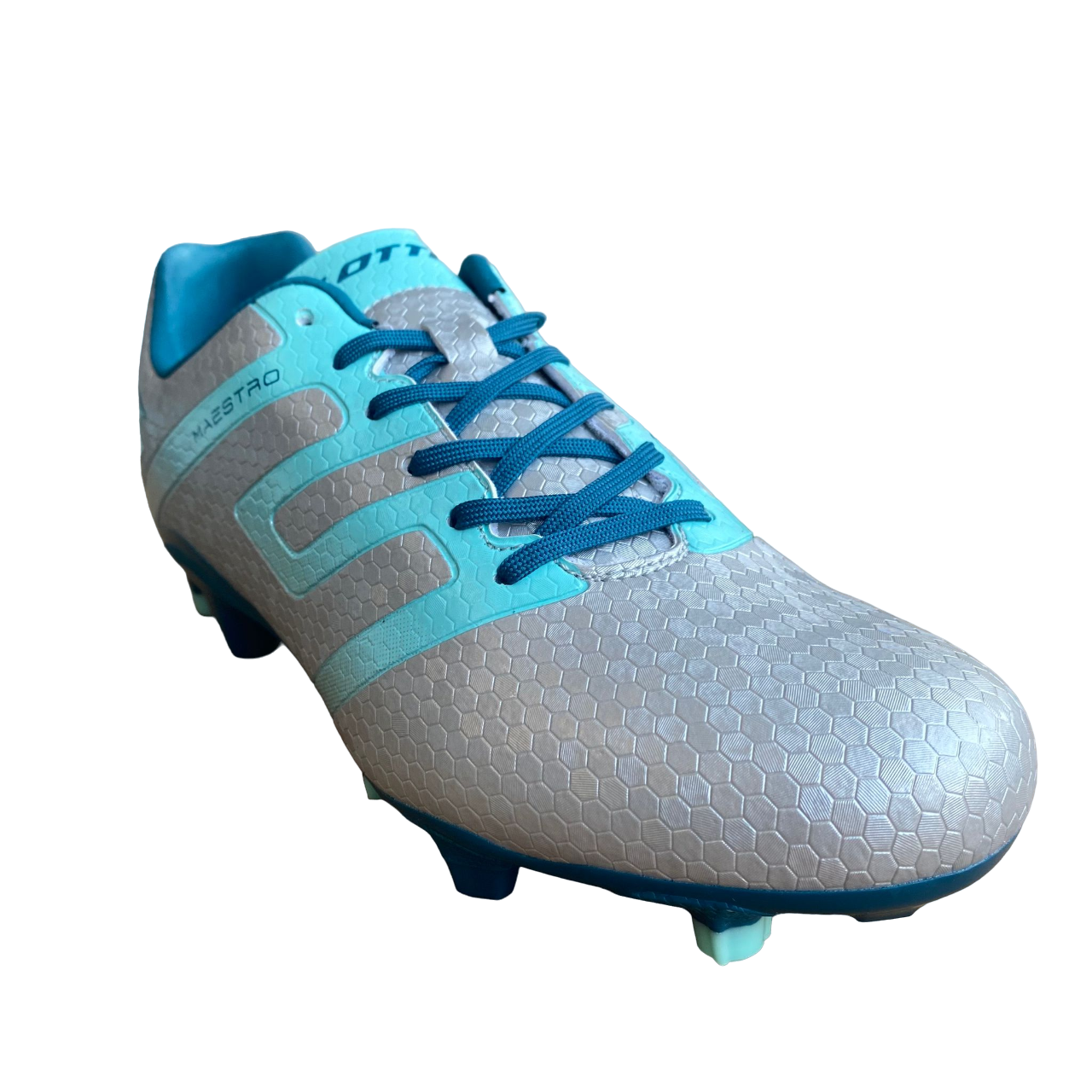 Lotto Scarpa da calcio da uomo Maestro 700 IV FG 214594 AU8 argento-blu laterale