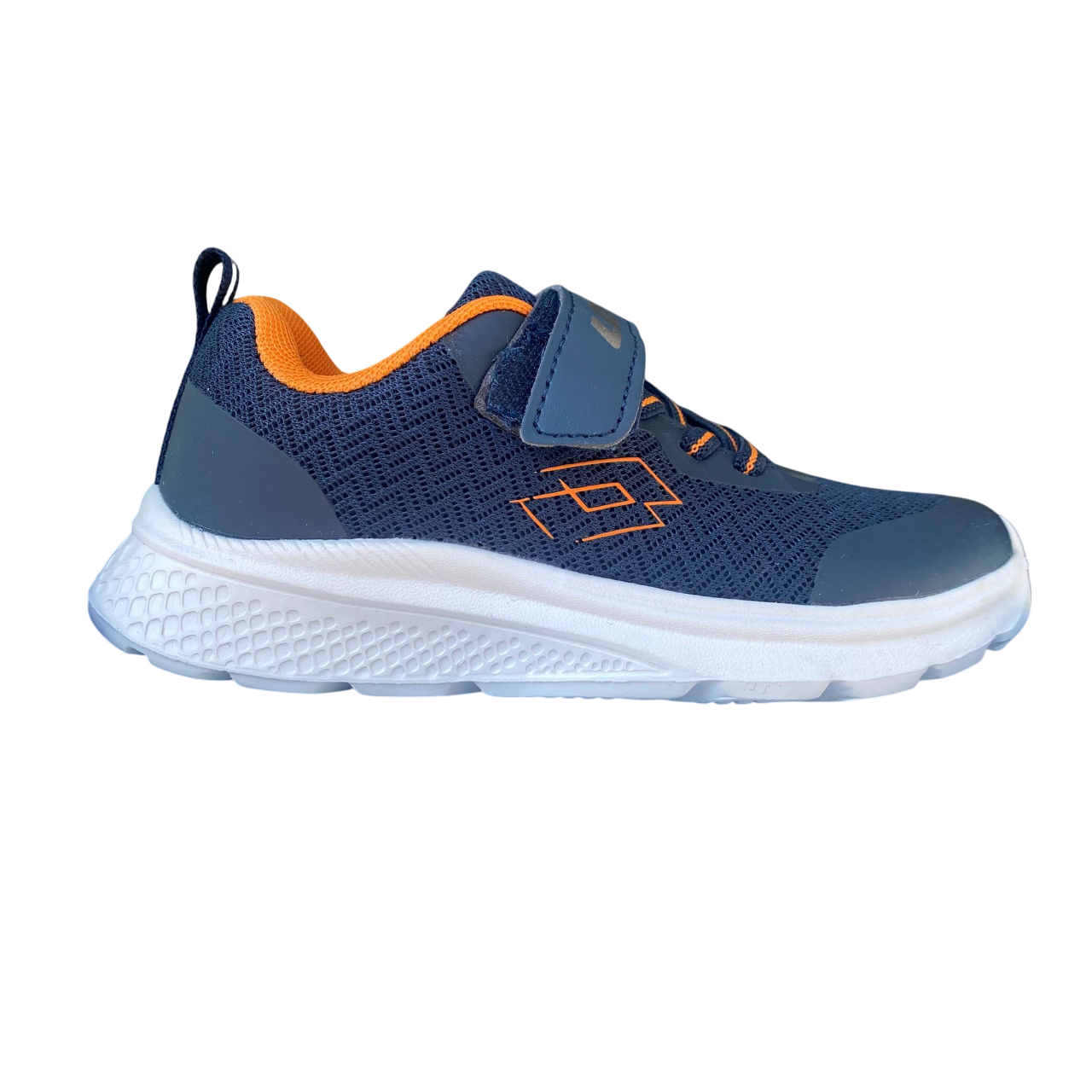 Scarpe sportive Lotto Junior Rider blu con tecnologia Air Memory Foam per massimo comfort e ammortizzazione superiore nei giovani atleti