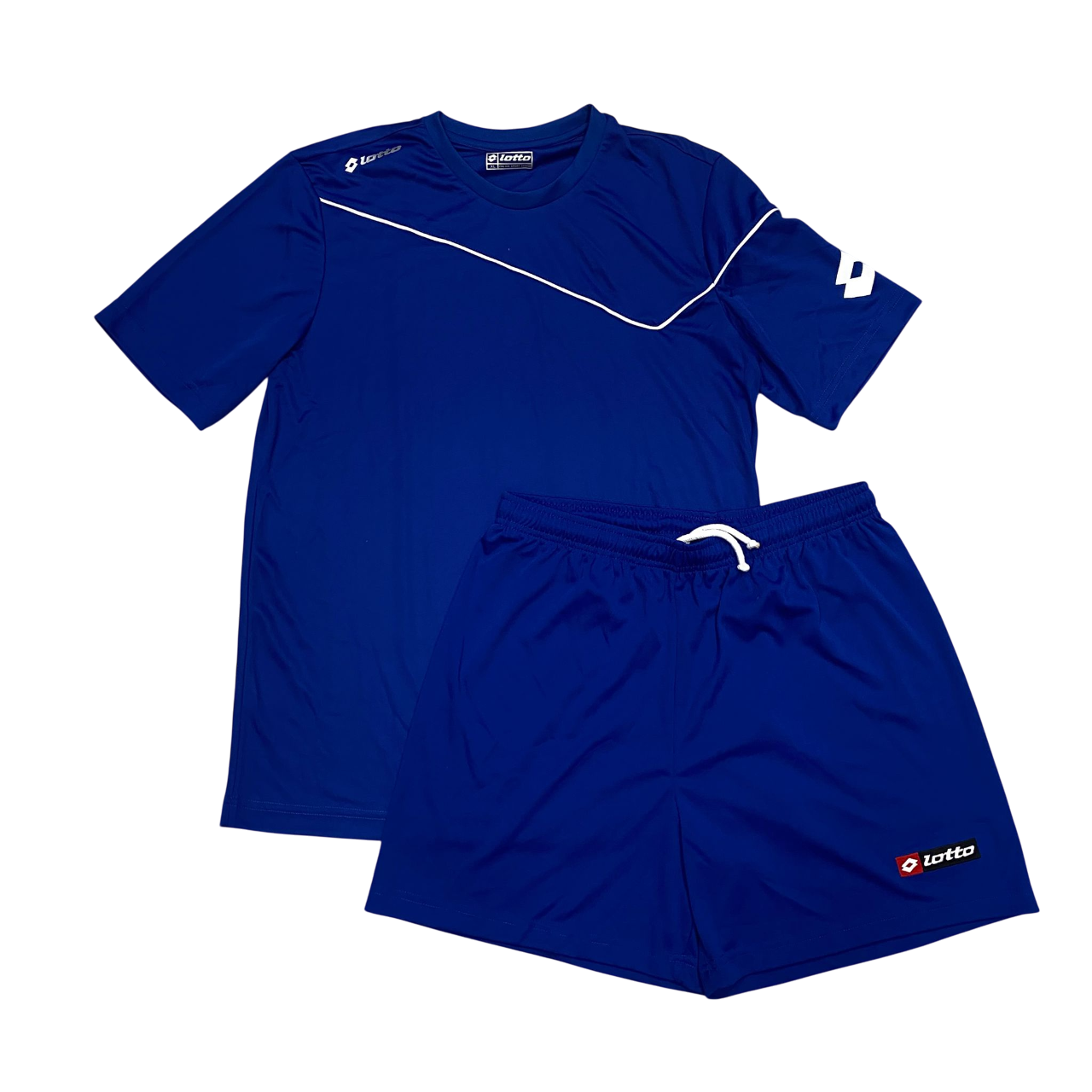 Lotto completo maglietta e pantaloncino da calcio-calcetto da adulto Sigma Q0834 azzurro
