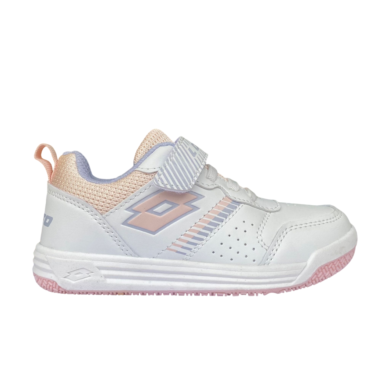 Lotto scarpa da tennis da bambina Set Ace 217504 8Y9 bianco-pesca rosa