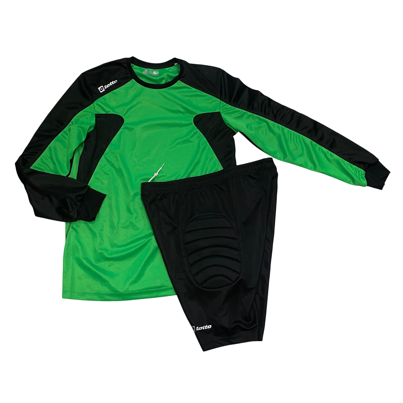 Lotto completo da portiere maglia e pantaloncino da uomo Guard N3504 verde-nero