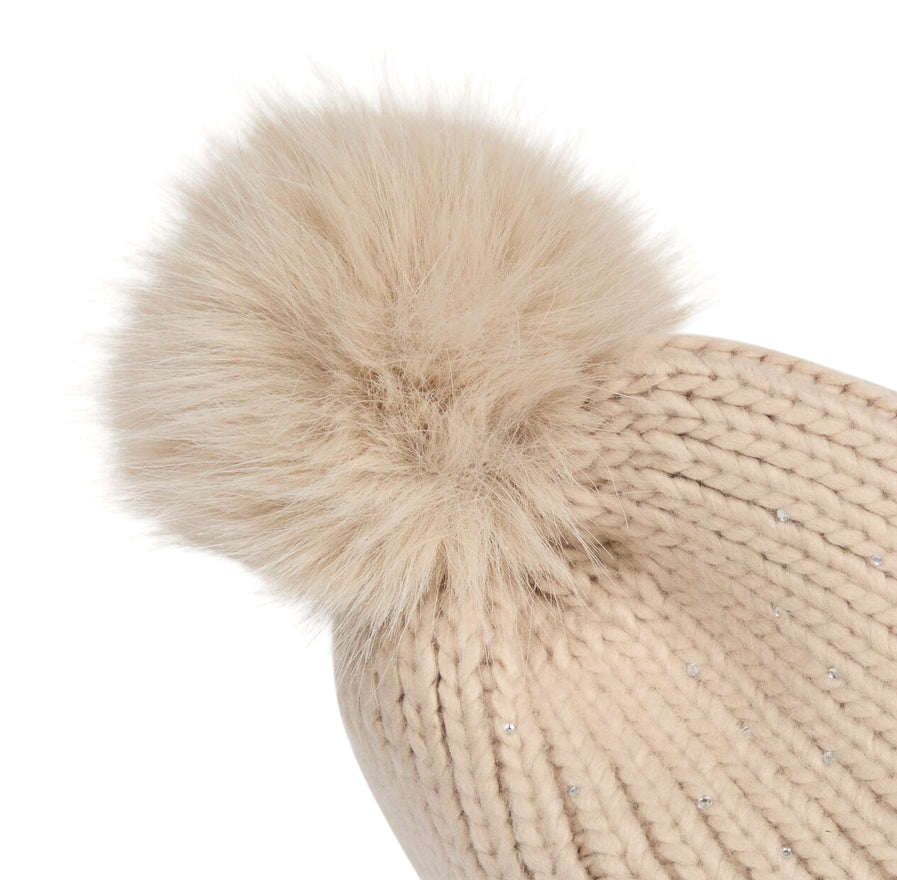 MCKINLEY – Cappello in Maglia con Strass e Ponpon Melday III 294755-021 Beige | Caldo, Elegante e Must-Have per l’Inverno Donna - dettaglio