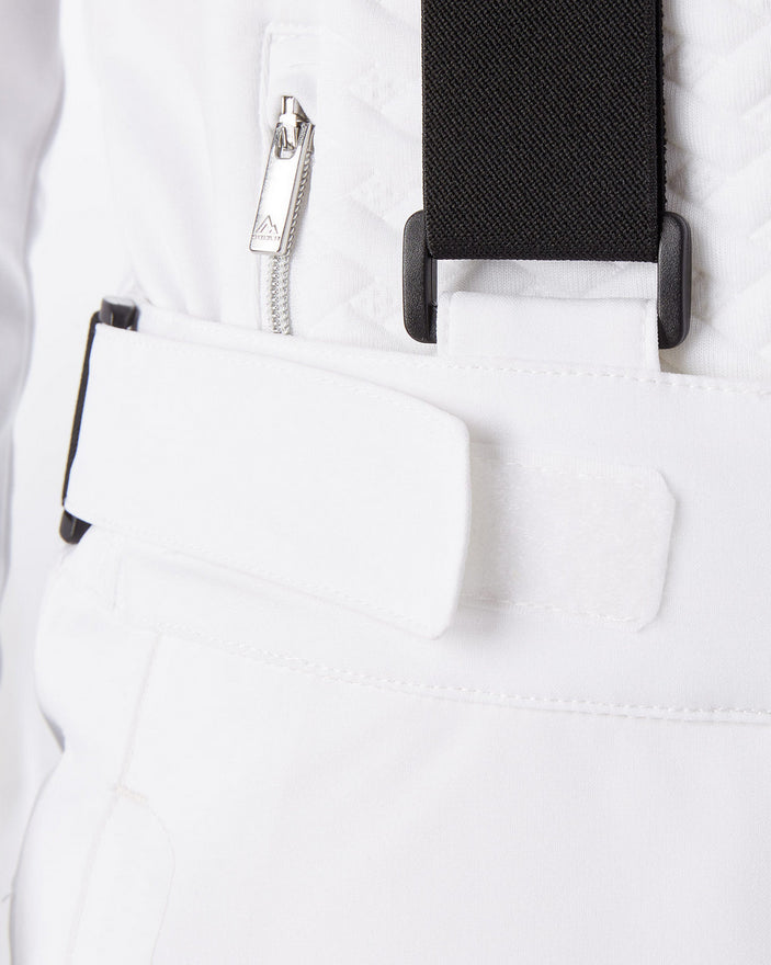 MCKINLEY – Pantalone Neve Donna DINA con Bretelle 10MM TU 431088-001 Bianco| Massima Protezione, Eleganza e Libertà sulla Neve - dettaglio chiusura