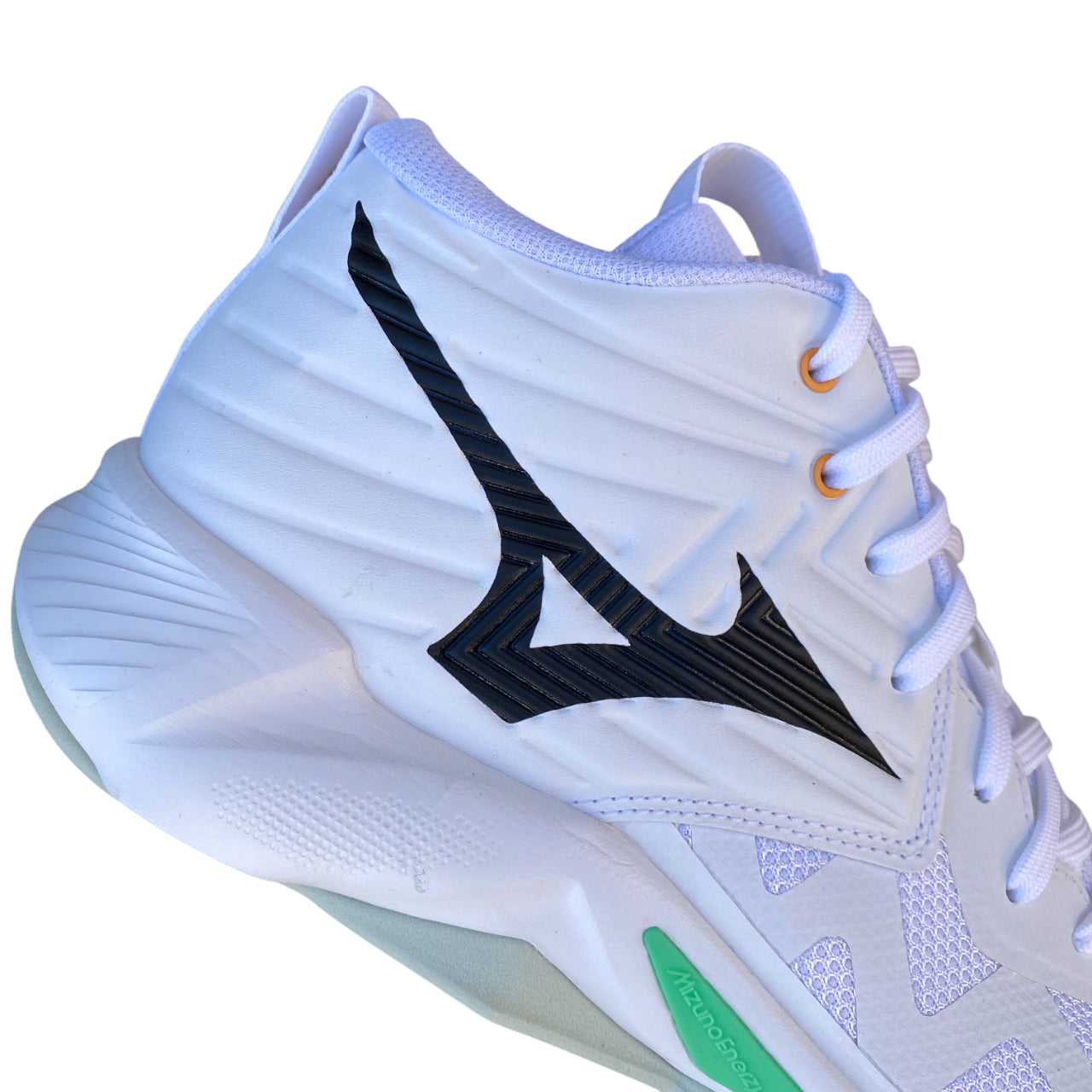 Mizuno Wave Momentum Pro Mid V1GA254521 Bianco - Scarpe da Pallavolo con Ammortizzazione e Stabilità Avanzate - tallone