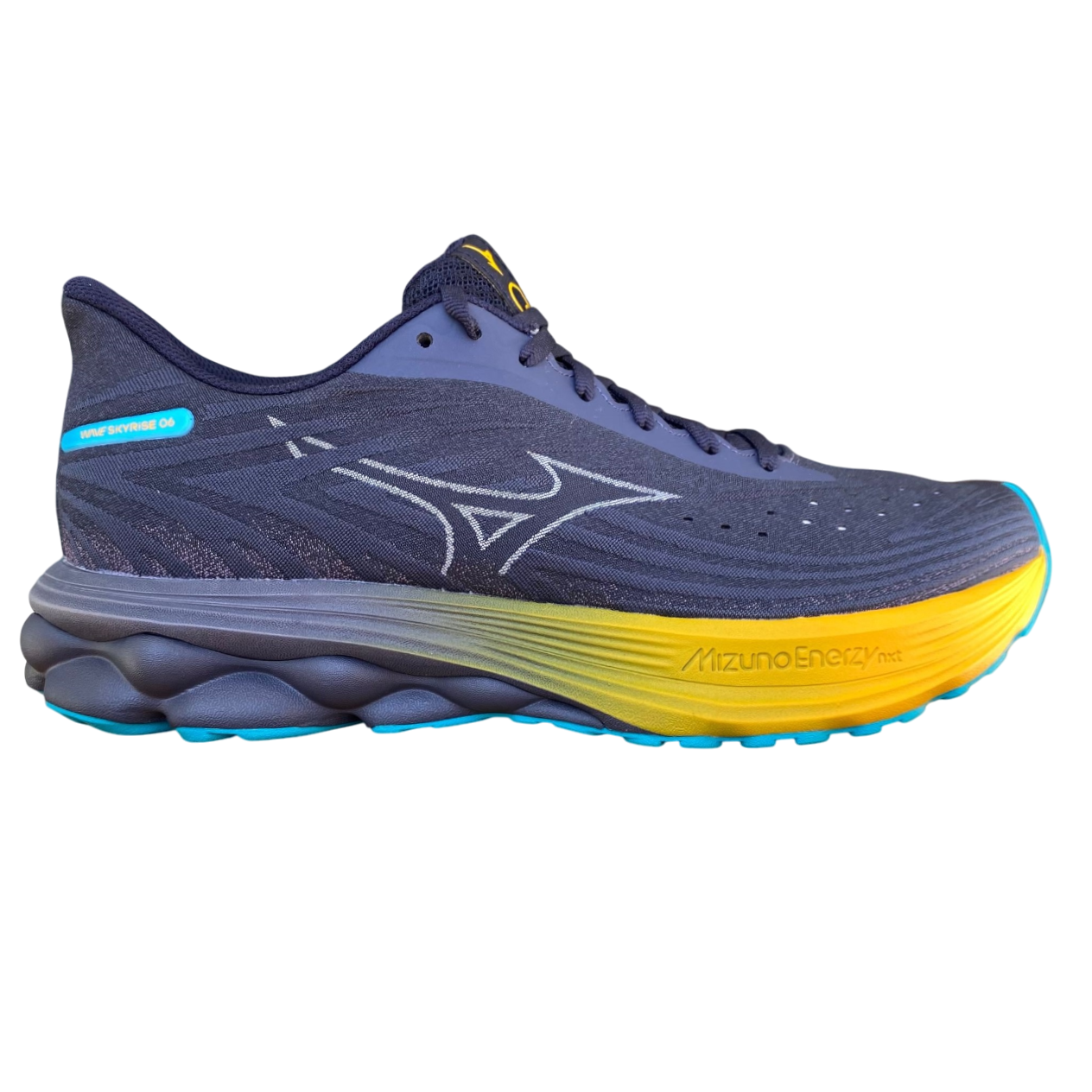 Mizuno Wave Skyrise 6 J1GC250951 scarpe running uomo tecnologia Wave vista laterale
