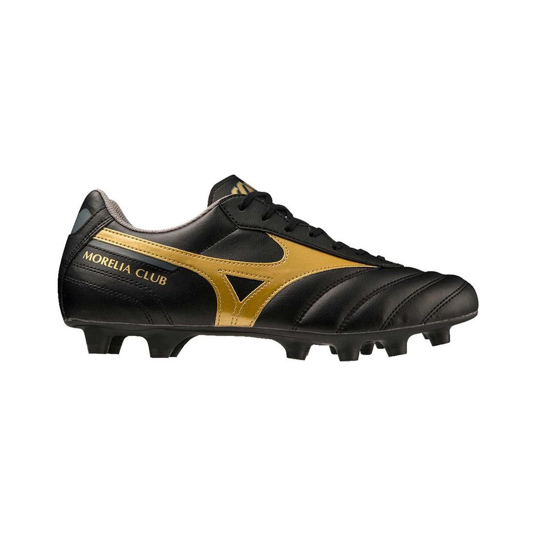 Mizuno scarpa da calcio da uomo Morelia II Club P1GA231650 nero-oro frontale