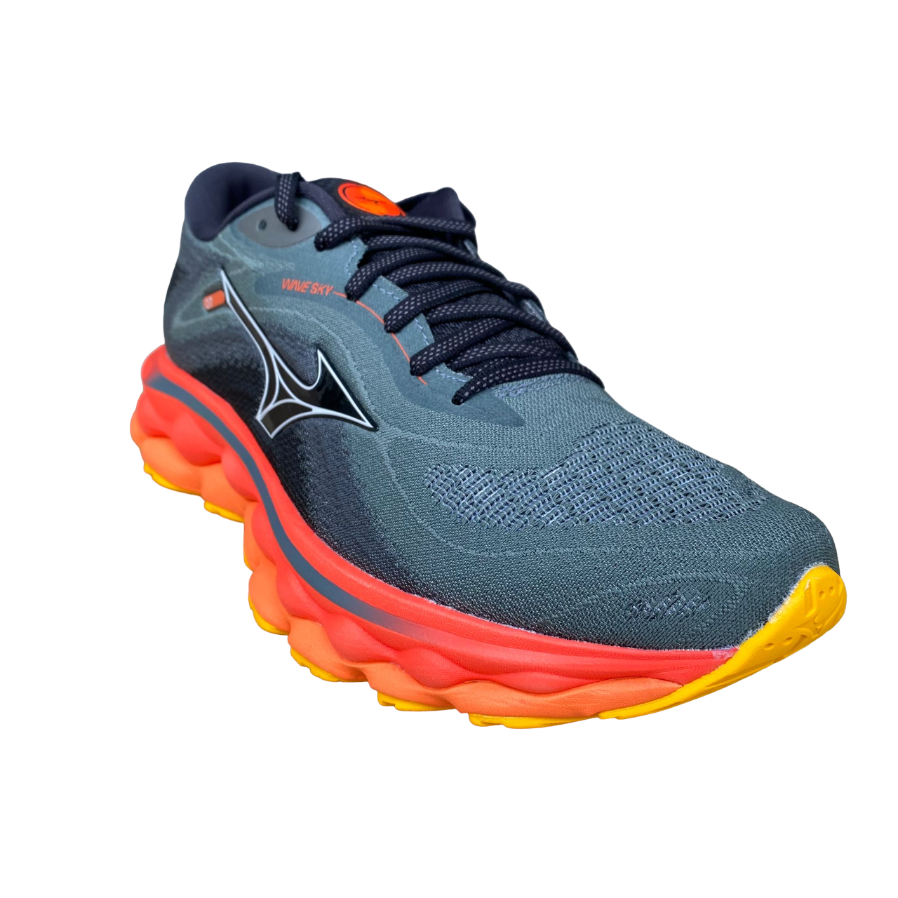 Mizuno scarpa da corsa da uomo Wave Sky 7 J1GC230251 grigio arancio