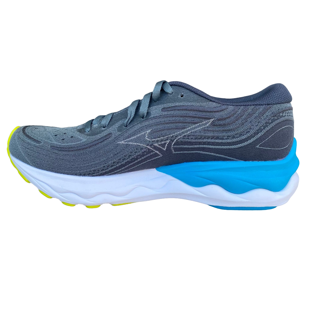 Mizuno scarpa da corsa da uomo ultra morbida Wave Skyrise 4 grigioblu- blu perla 1