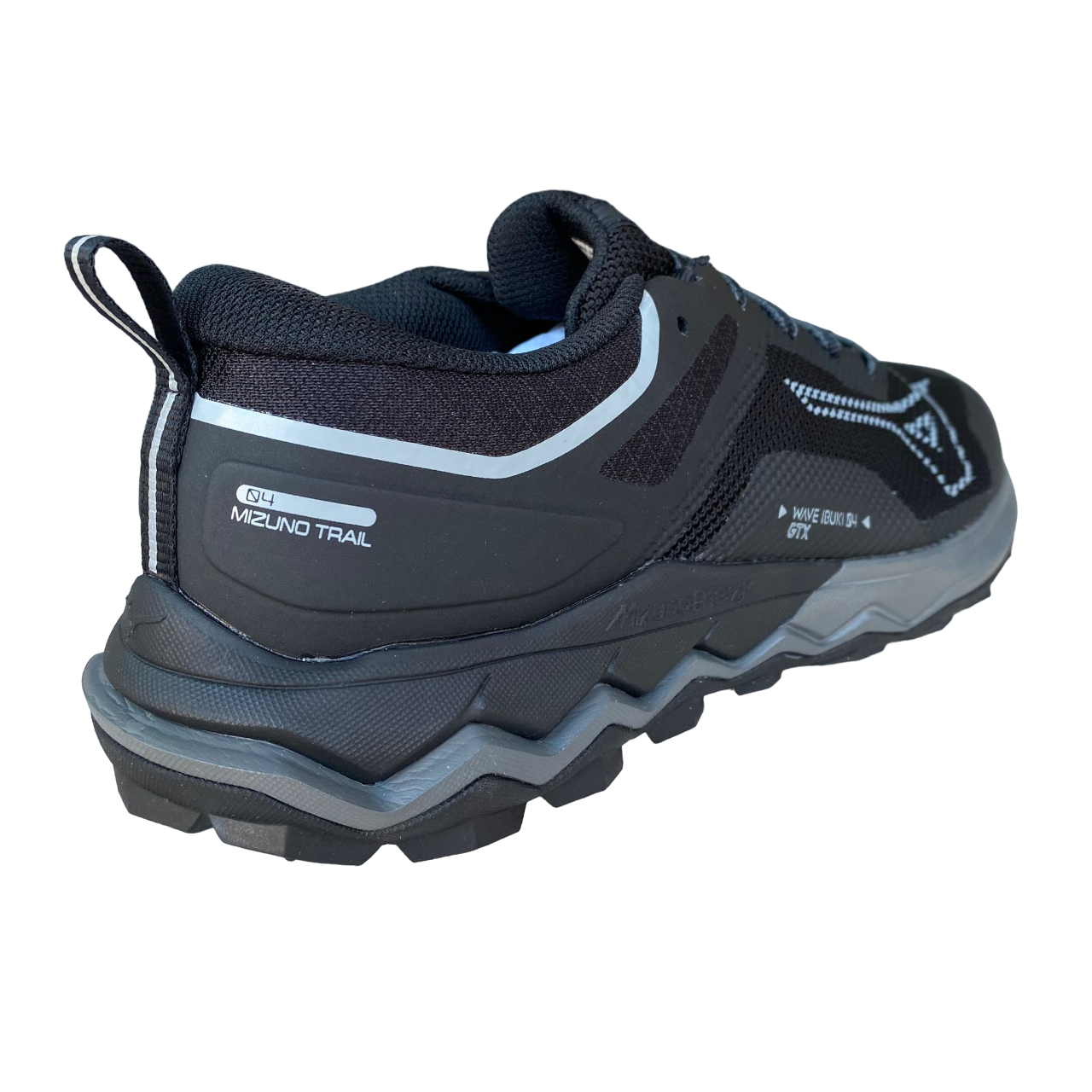 Mizuno scarpa da corsa per Trail Wave Ibuki 4 GTX J1GJ225901 nero-grigio vista tallone