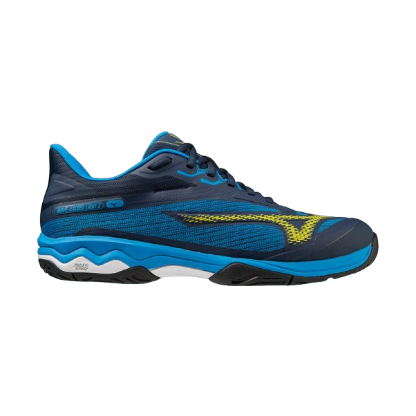 Mizuno scarpa da tennis da uomo Wave Exceed Light 2 AC 61GA231814 blu-azzurro-giallo frontale