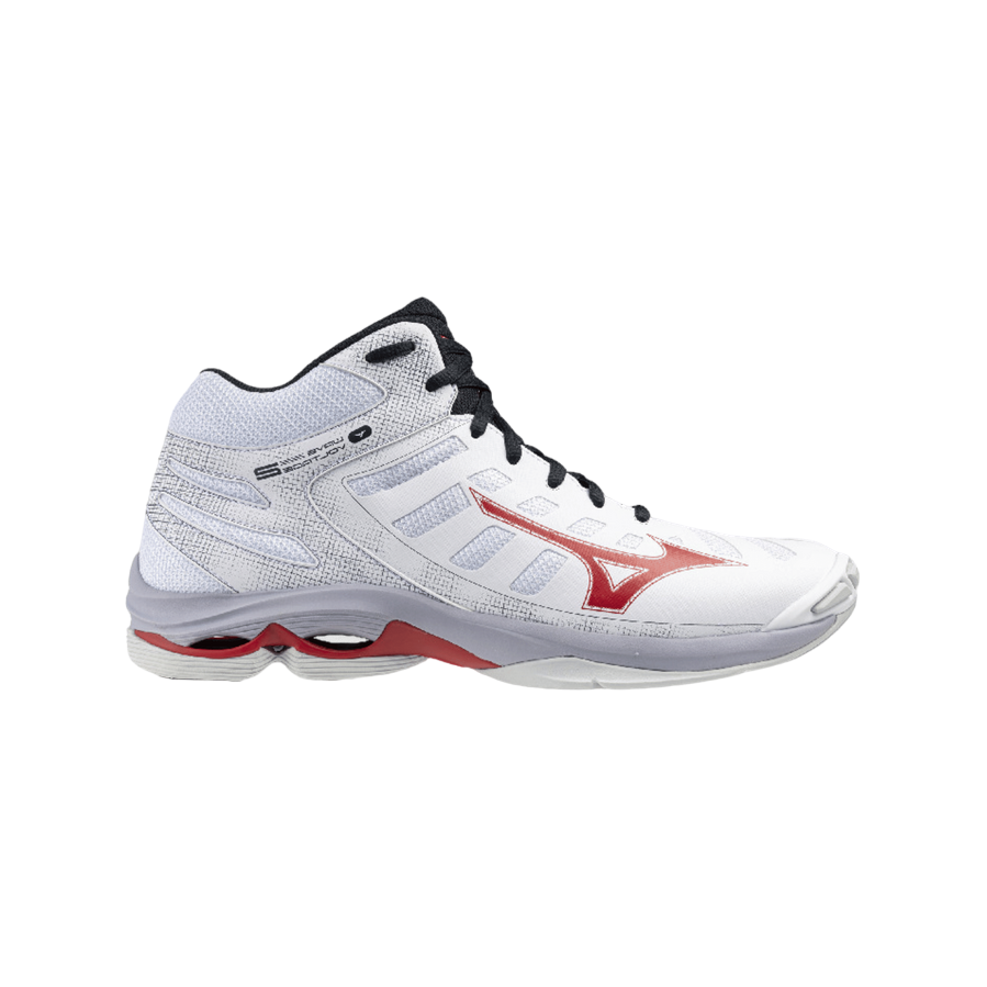 Mizuno scarpa da pallavolo da uomo Wave Voltage 2 Mid V1GA246521 bianco-rosso