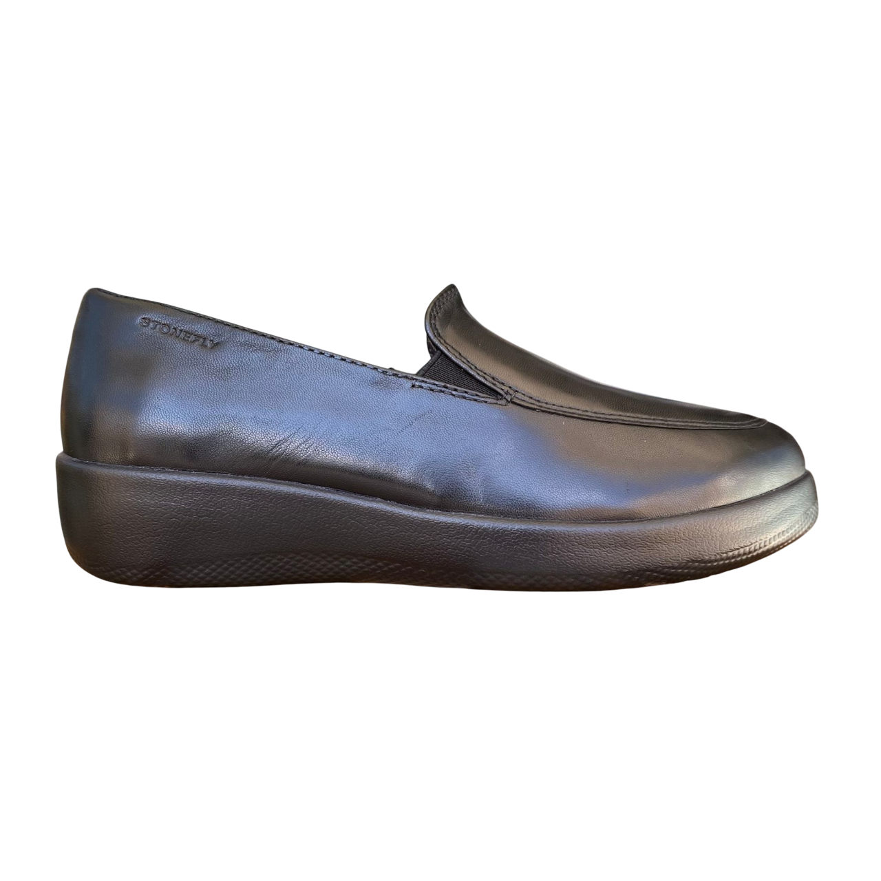 Profilo laterale mocassini Stonefly donna Paseo IV nappa leather nero 109181, 1