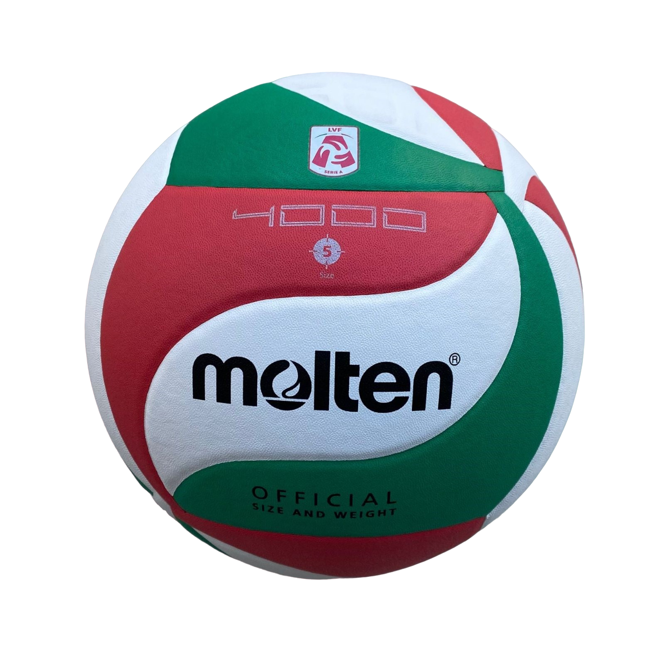 Molten Pallone da pallavolo da allenamento V5M4000 approvato FIVB verde-bianco-rosso 