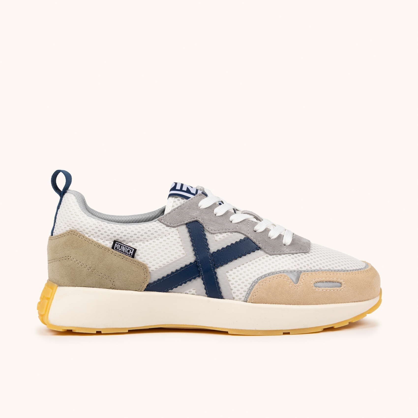 Munich Sneakers da uomo XEMINE 97 8907097 Bianco-Grigio- Blu Design Eleganza Sportiva