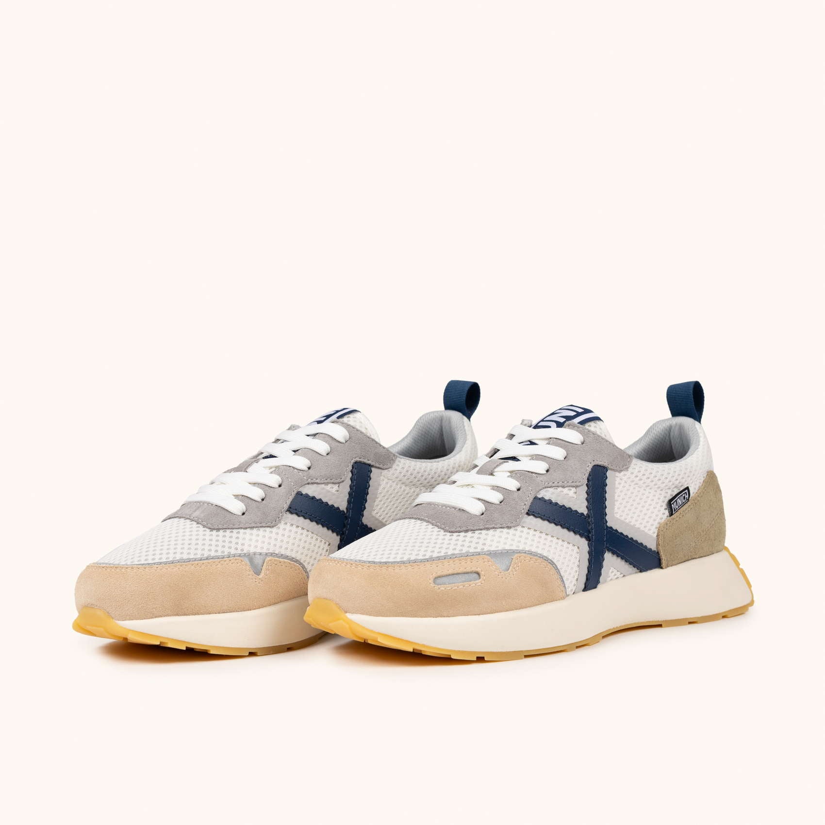 Munich Sneakers da uomo XEMINE 97 8907097 Bianco-Grigio- Blu Design Eleganza Sportiva