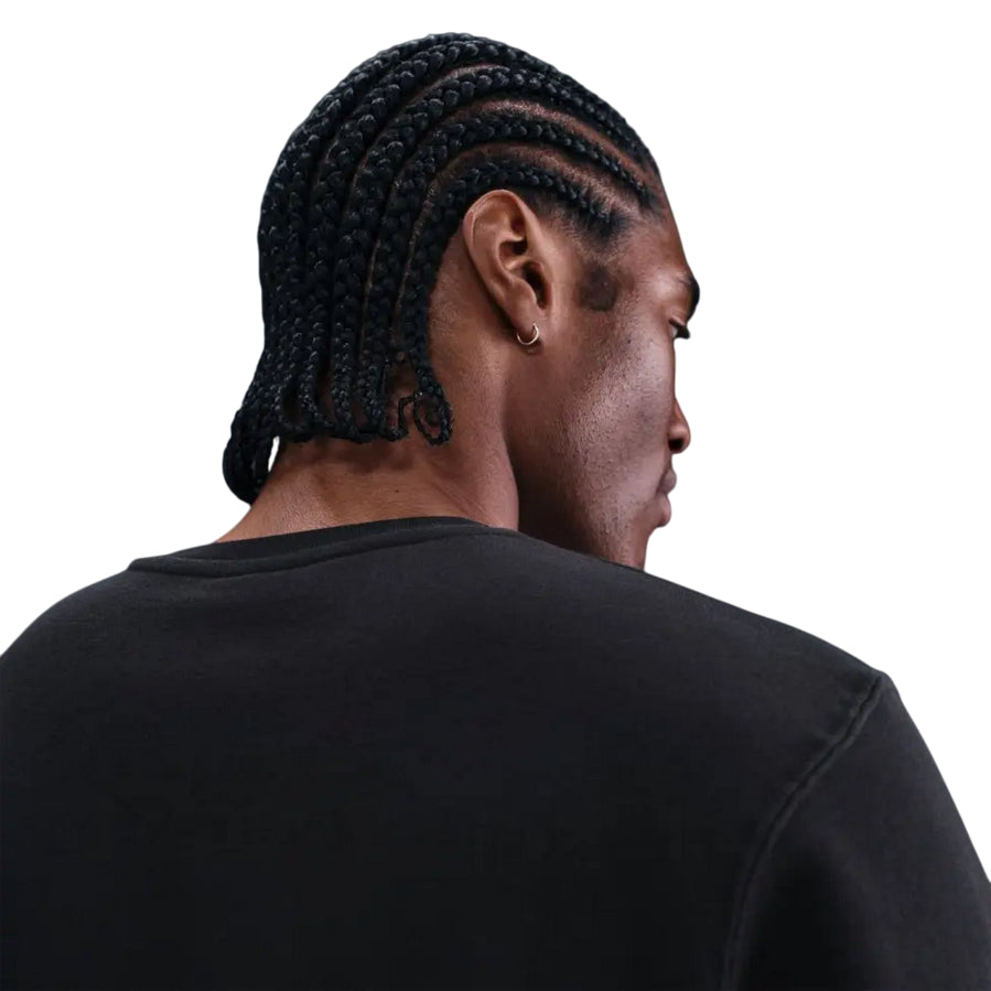 NIKE Felpa Uomo NSW Crew Club IF1765-010 Nero – Girocollo Cotone Premium, Stile Iconico - retro 