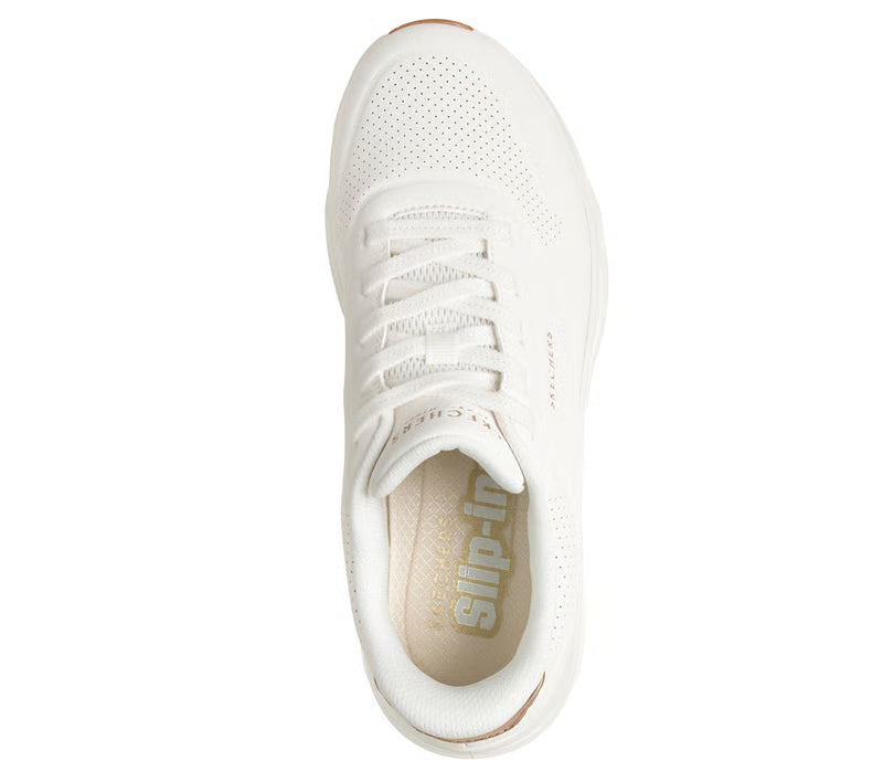 Skechers scarpa sneakers da donna Slip-ins: UNO Glide-Step - Glide On Air 190113/WHT bianca