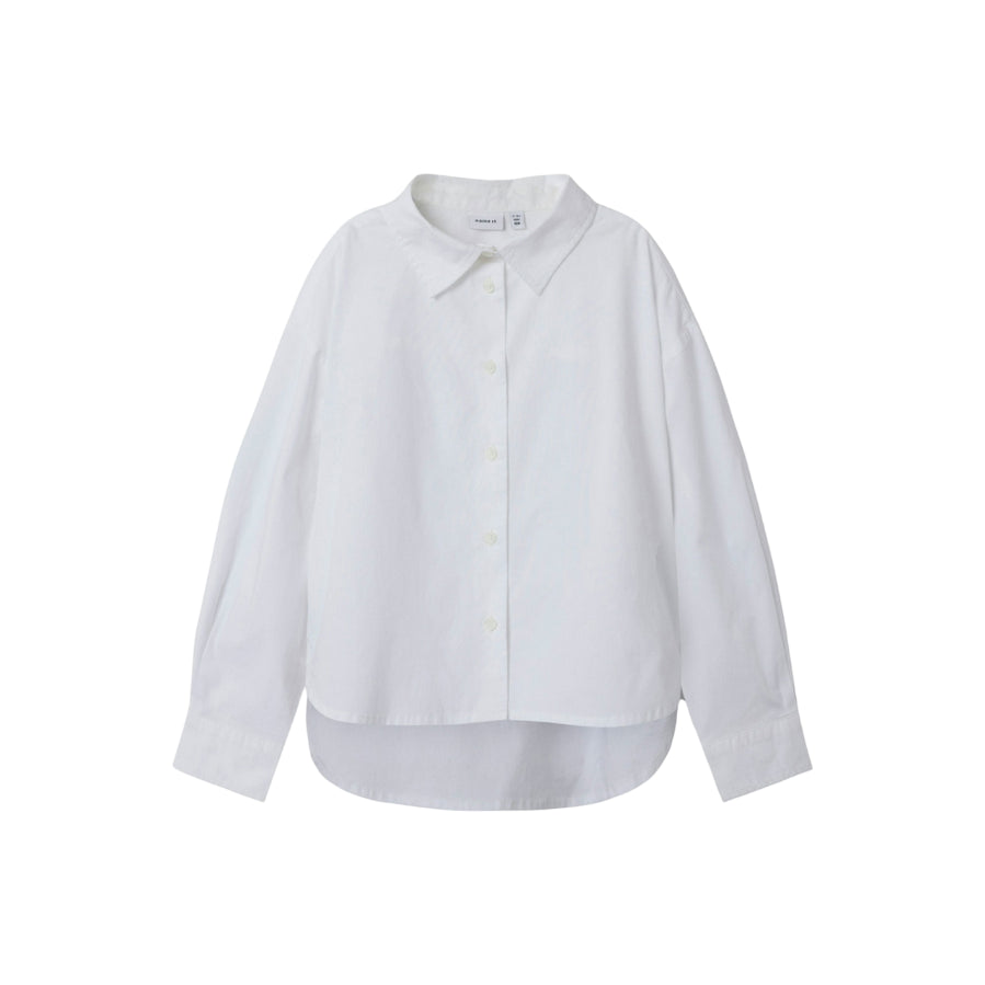 Name It Camicia NKFNIARA 13247008 - Camicia Bianca Manica Lunga Bambina Vista Frontale