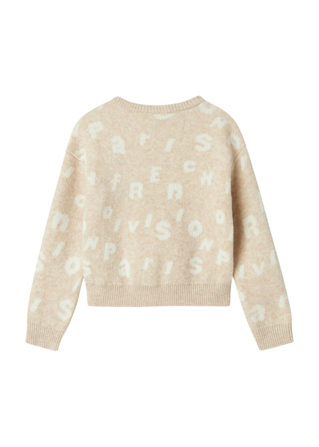 Name It Pullover Maglia Bambina 13247280 - Ecru Paris - Beige - retro 