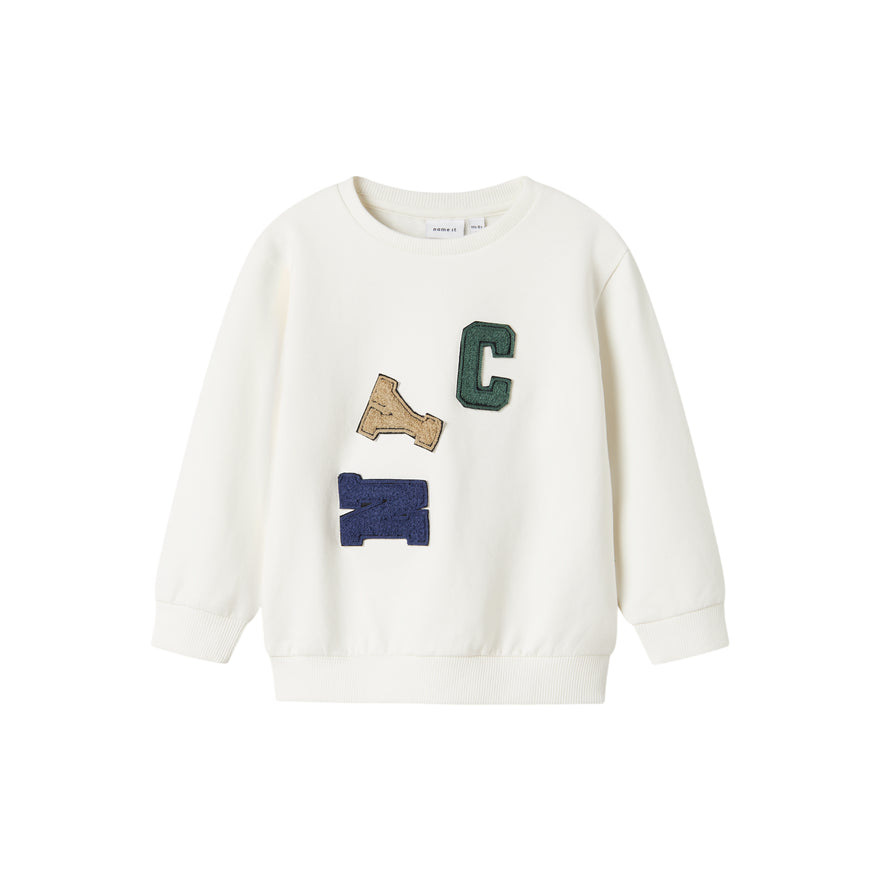 Name it Felpa Girocollo Bambino NYC Bianca 13244799 - Vista Frontale