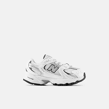 New Balance scarpa sneakers da bimbi 530 BUNGEE LACE IZ530SB1 Bianco-Argento