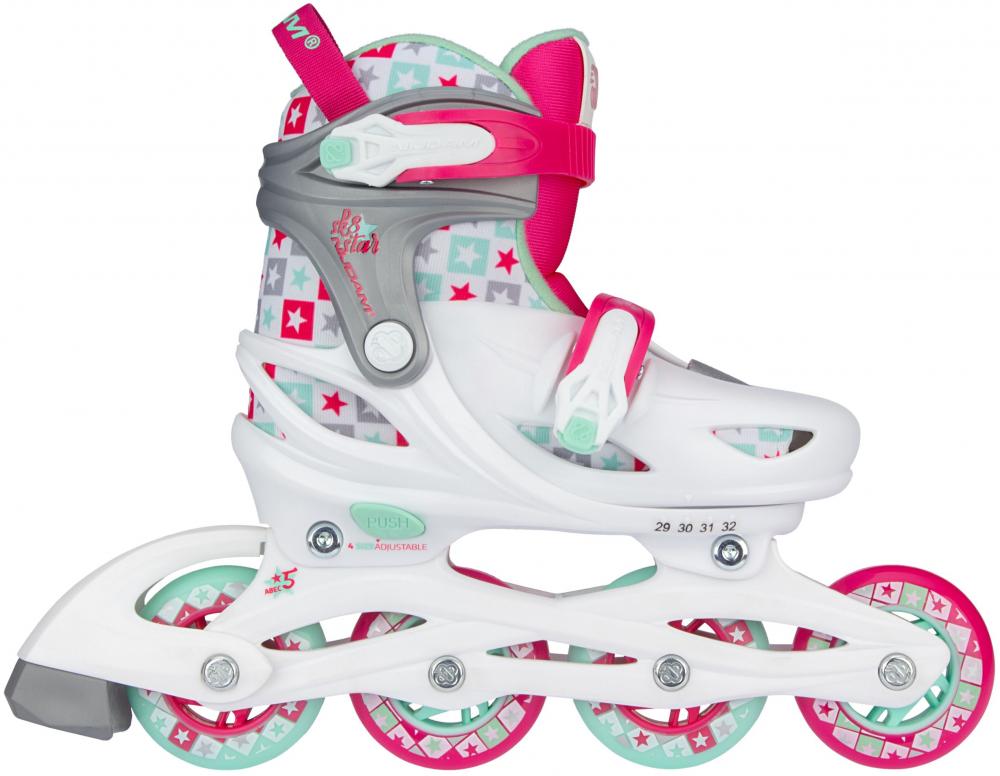 Nijdam Pattini in linea regolabili SK8 Star N20AA02 WHT bianco
