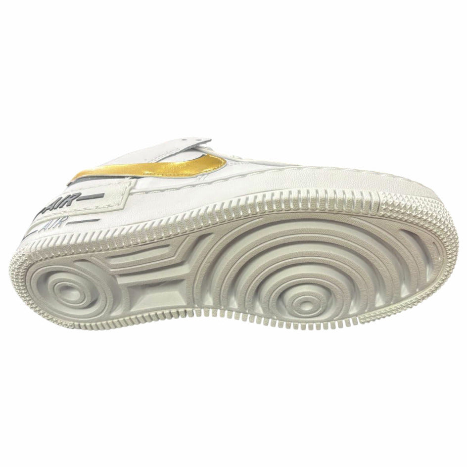 Nike Air Force 1 Shadow CI0919-125 Bianco Oro Nero particolare suola