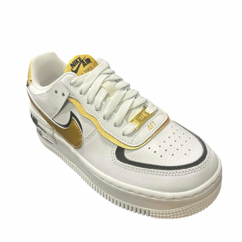 Nike Air Force 1 Shadow CI0919-125 Bianco Oro Nero tomaia traspirante