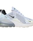 Nike Air Max 270 bianche da donna modello AH6789-100 con unità Air visibile, design moderno e comfort superiore per uso quotidiano e sportivo - esterno
