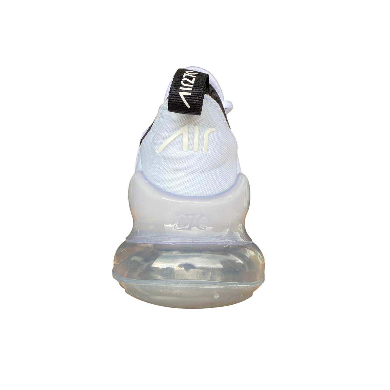 Nike Air Max 270 bianche da donna modello AH6789-100 con unità Air visibile, design moderno e comfort superiore per uso quotidiano e sportivo - tallone