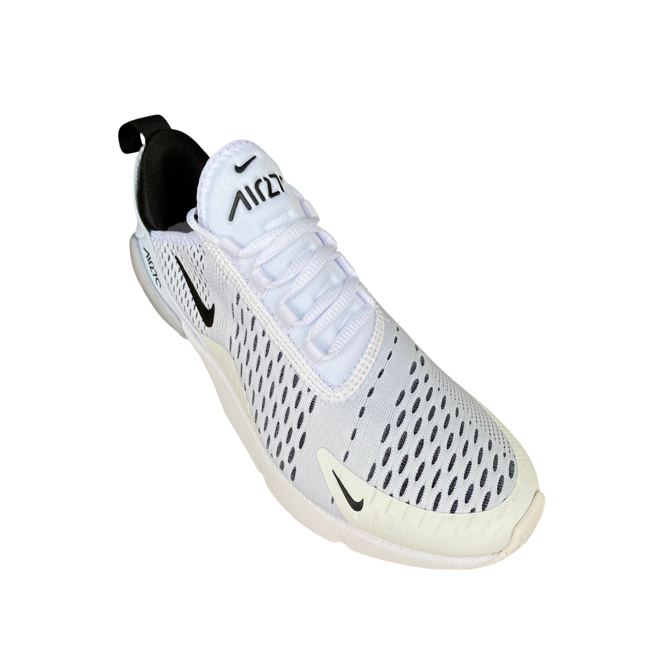 Nike Air Max 270 bianche da donna modello AH6789-100 con unità Air visibile, design moderno e comfort superiore per uso quotidiano e sportivo - alto
