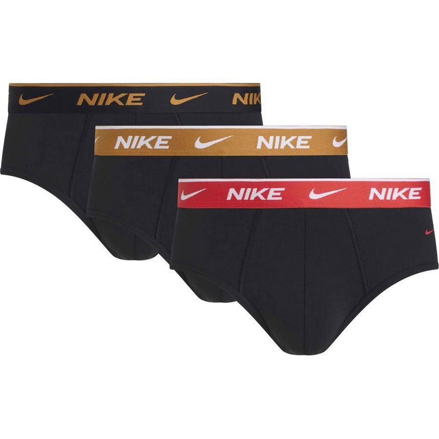 Nike BRIEF 3PK KE1006 Nero - Set 3 Slip Uomo Cotone Stretch Traspirante Dri-Fit