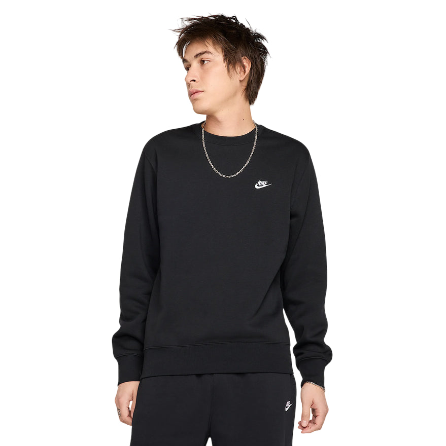 Nike Club Felpa Uomo Fleece FN38869-010 nera - Vista Frontale
