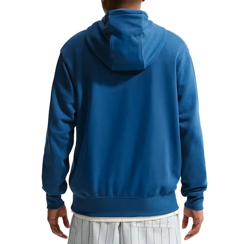 Nike Club Felpa pullover in French Terry con cappuccio da uomo FN3866-476 Court Blue-Bianco