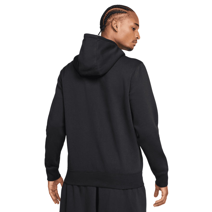 Nike Club Fleece Felpa Full-Zip Hoodie - FN3861-010 Nero - vista posteriore