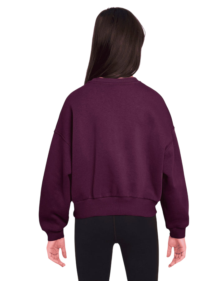 Nike Felpa Boxy a Girocollo Sportswear Club Fleece Bambina FZ9244-610 Rosa - Calda e Stile Oversize - retro 