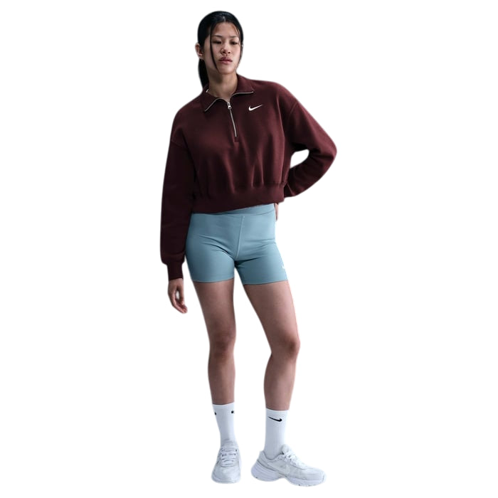 Nike Felpa Corta Zip 1/4 Sportswear Phoenix Fleece DQ5767-652 Bordeaux – Comfort e Stile - FRONTALE 