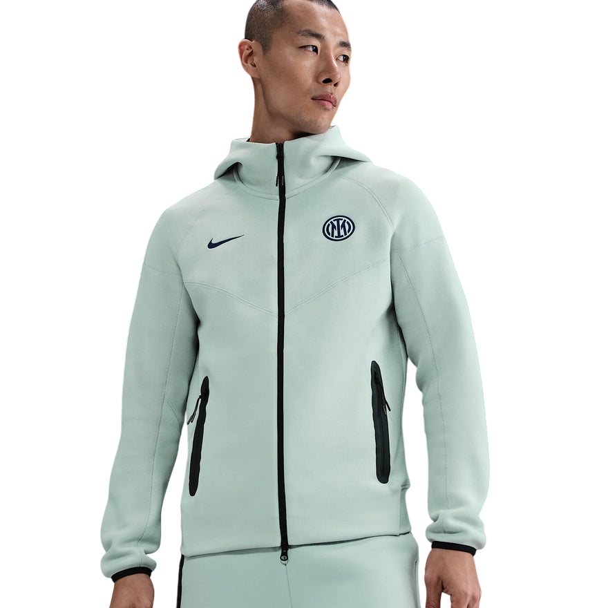 Nike Felpa Inter Tech Windrunner Grey Haze HJ6428-092 - VISTA FRONTALE 