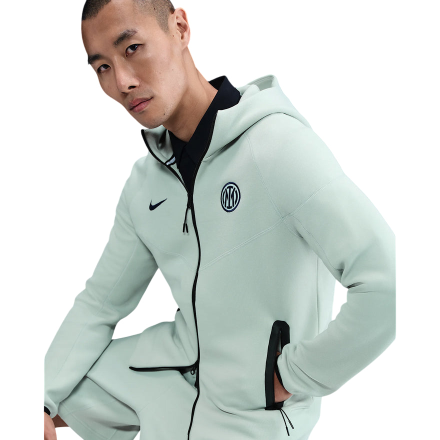 Nike Felpa Inter Tech Windrunner Grey Haze HJ6428-092 - VISTA LATERALE