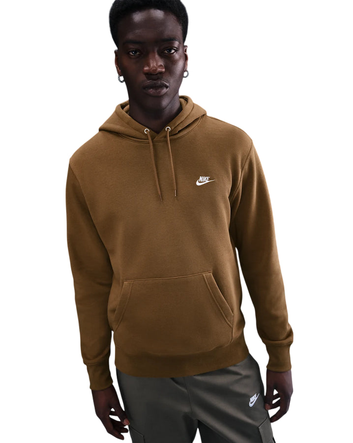 Nike Felpa Pullover Club Fleece FN3859-235 Brown – Hoodie Uomo Caldo