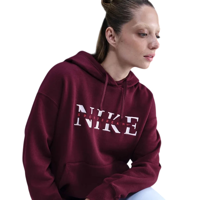 Nike Felpa Pullover Oversize con Cappuccio Sportswear Phoenix Fleece IH4054-610 Rosa - Comfort Trendy - dettaglio
