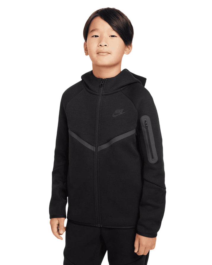 Nike Felpa Tech Fleece Junior Zip HV5867-010 Nero Ragazzo