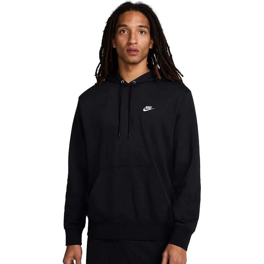 Nike Felpa con Cappuccio Club French Terry Uomo FN3866-010 Nero - vista frontale