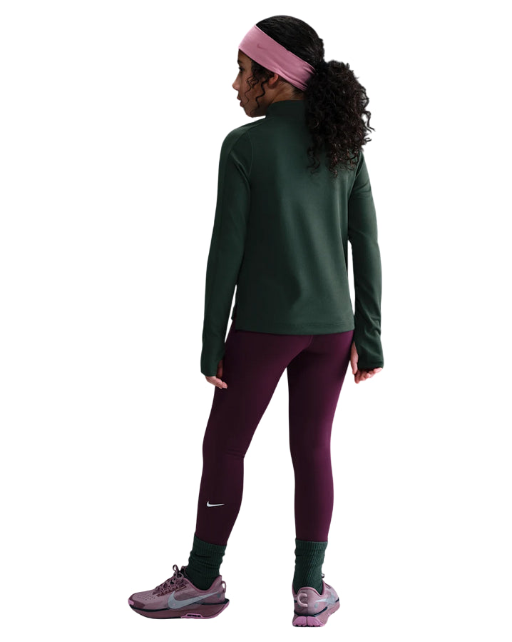 Nike Leggings Vita Alta Dri-FIT One FZ5605-610 Bordeaux – Morbidi, Traspiranti, Per Ragazze - retro