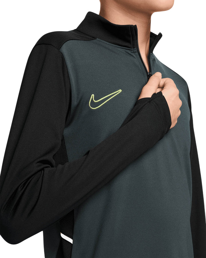 Nike Maglia Calcio Allenamento Dri-FIT Academy HJ3721-390 Verde – Zip 1/4, Traspirante - dettaglio 