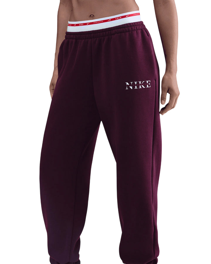 Nike Pantaloni Tuta Donna Phoenix Fleece IH4055-610 Rosa – vita alta, comfort, stile sportivo - intero frontaleNike Pantaloni Tuta Donna Phoenix Fleece IH4055-610 Rosa – vita alta, comfort, stile sportivo - dettaglio