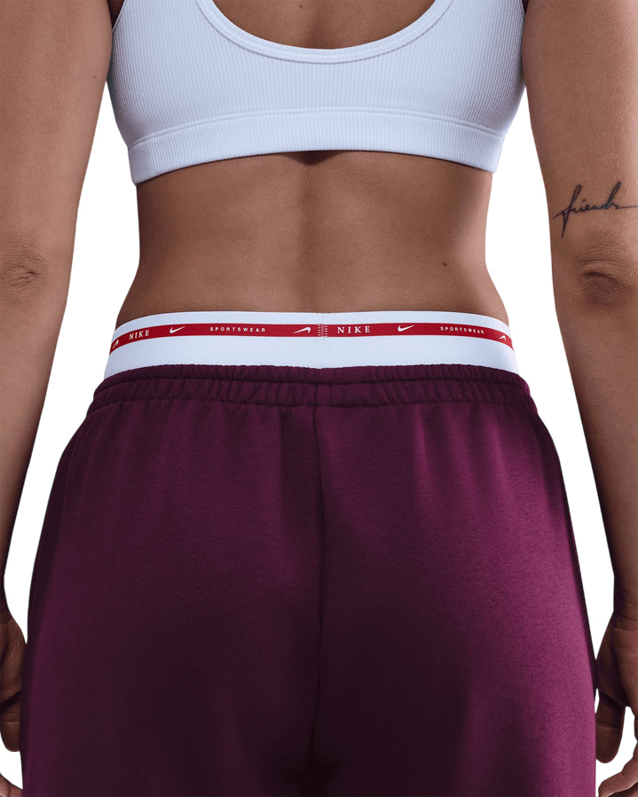 Nike Pantaloni Tuta Donna Phoenix Fleece IH4055-610 Rosa – vita alta, comfort, stile sportivo - intero frontaleNike Pantaloni Tuta Donna Phoenix Fleece IH4055-610 Rosa – vita alta, comfort, stile sportivo - dettaglio molla