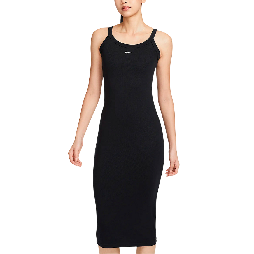 Nike abito da donna a canotta aderente con mini-costine HJ0710-010 nero