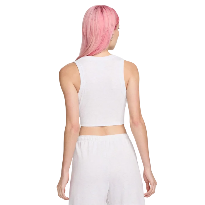 Nike canotta da donna corta e aderente a mini costine FB8279-051 grigio