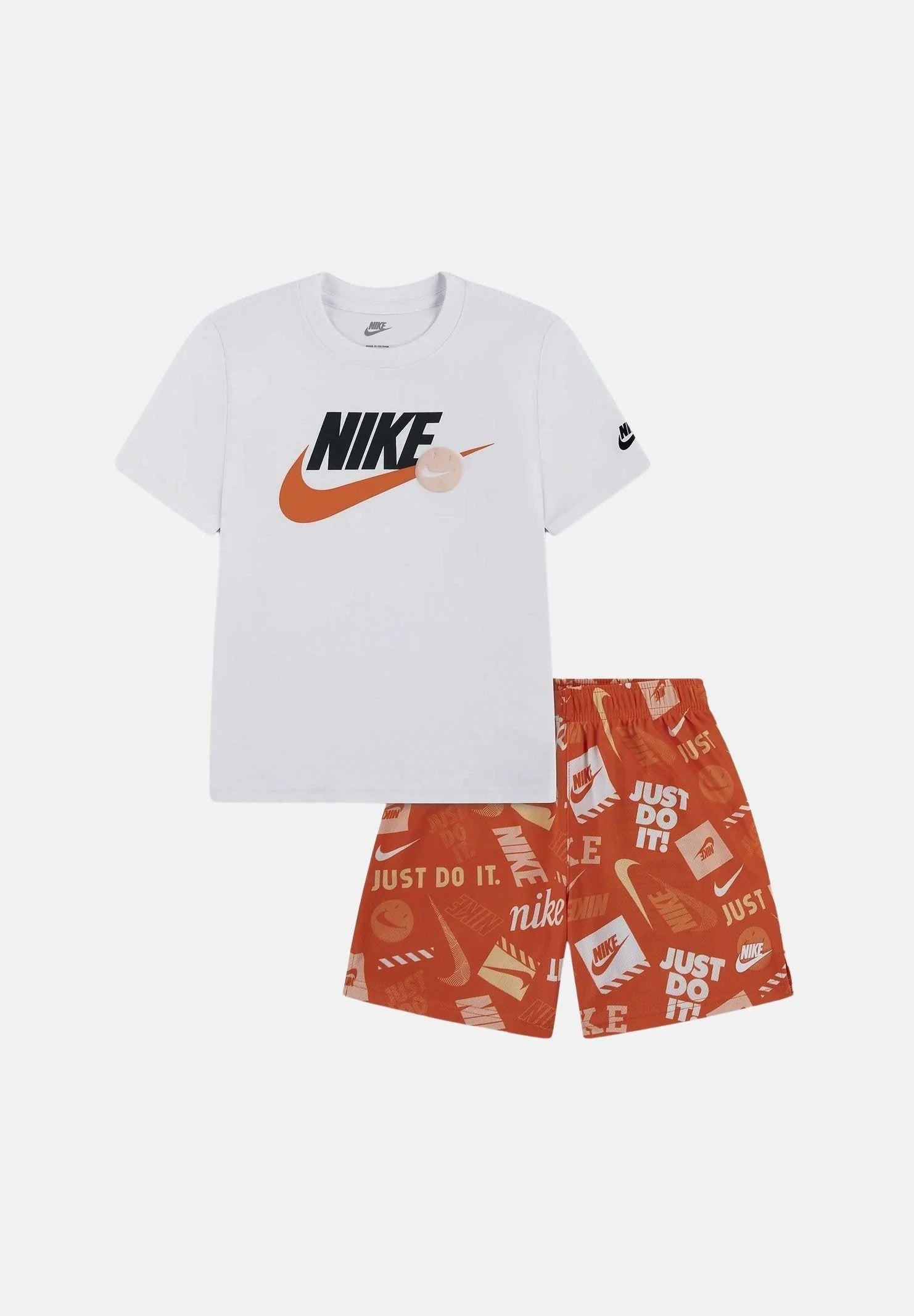 Nike completino da ragazzo 86N945-N33 bianco-arancio